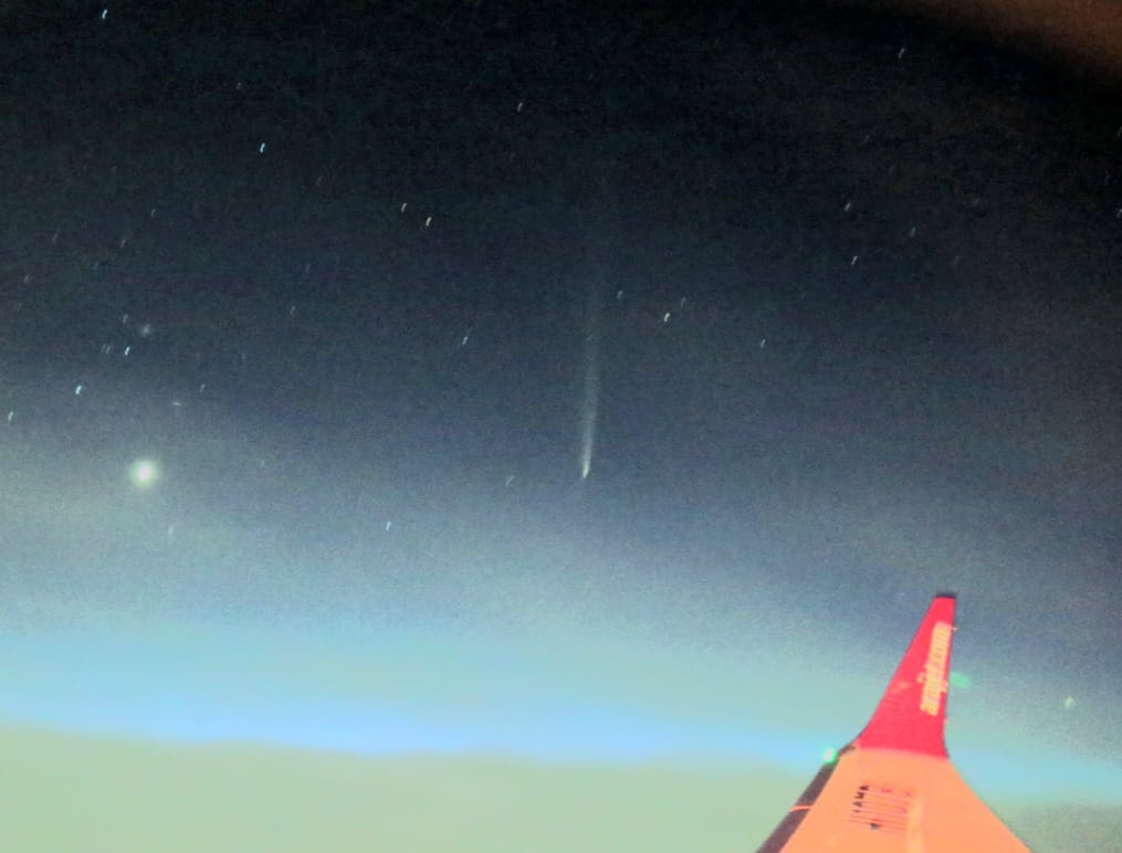 Cometa C2023 A3. Desde un avión sobre el Mar Caribe. José Fabbro